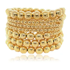 Pelotas Three and Six Turns Gold Bead Bracelet