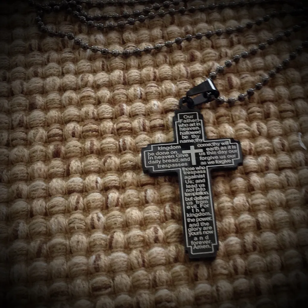 Pendant - Our Fathers Prayers Cross Dog Tag