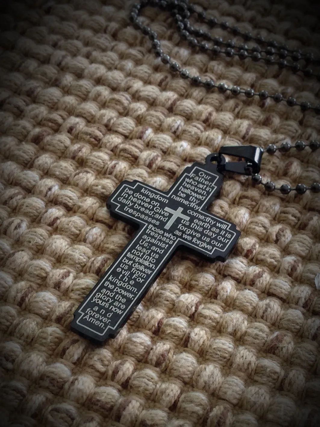 Pendant - Our Fathers Prayers Cross Dog Tag