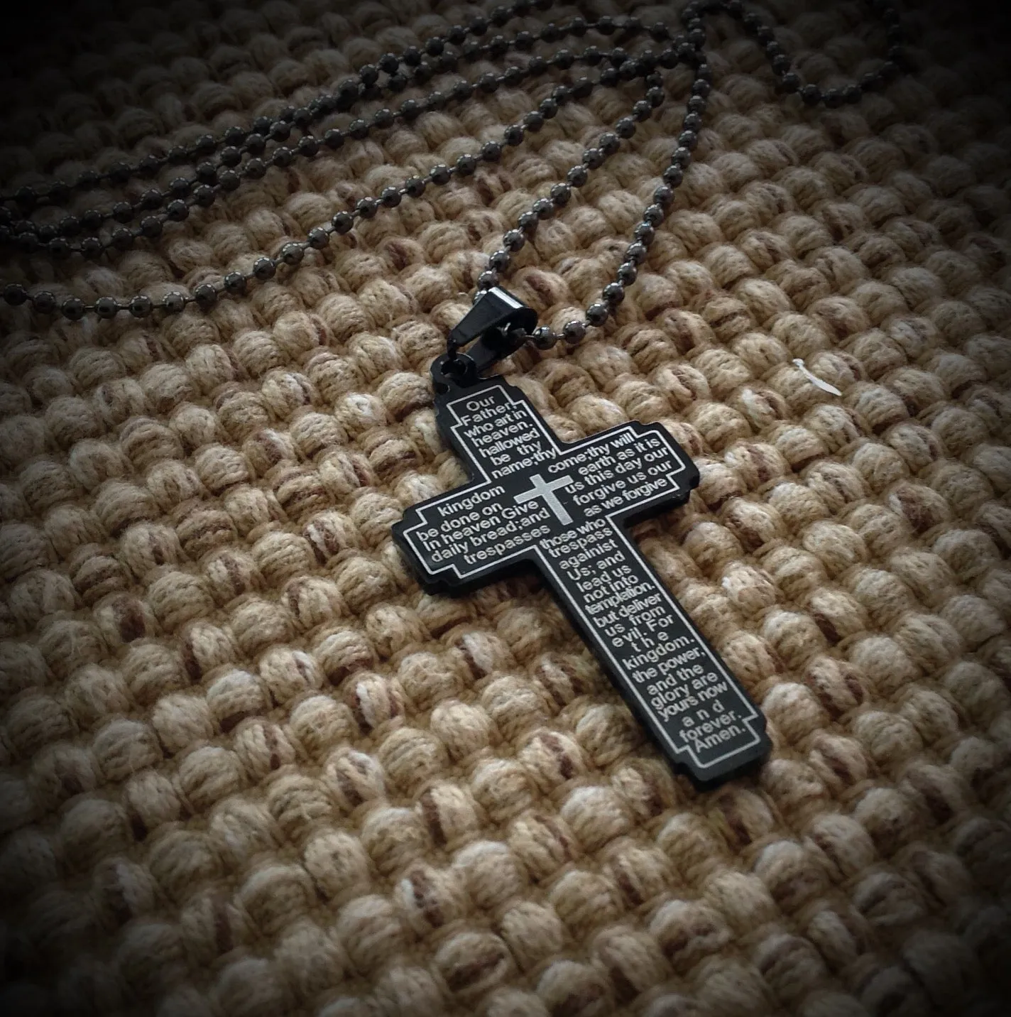 Pendant - Our Fathers Prayers Cross Dog Tag