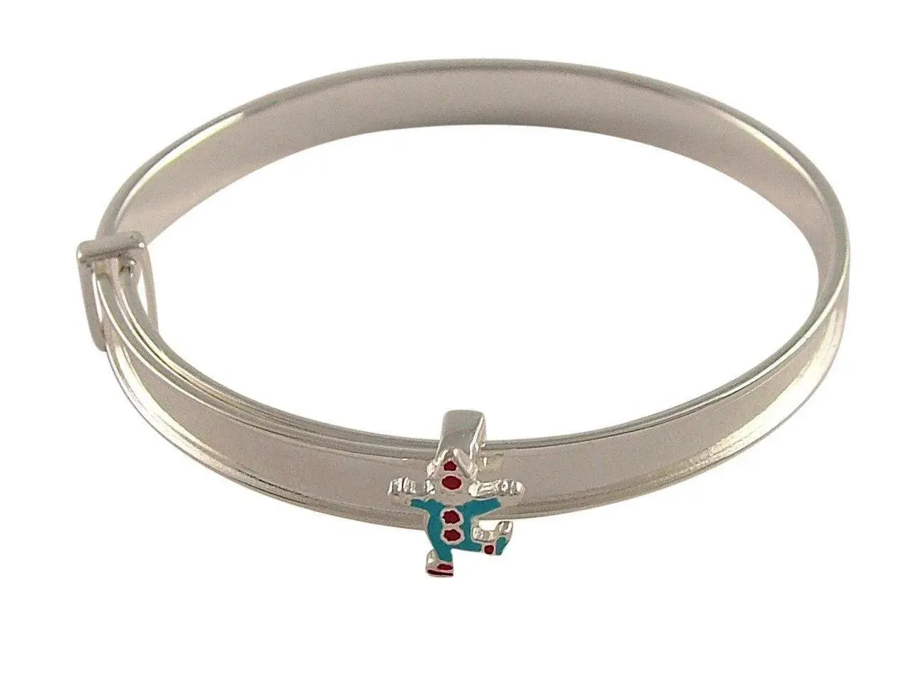 Personalised Hand Engraved Sterling Silver Clown Baby Bangle