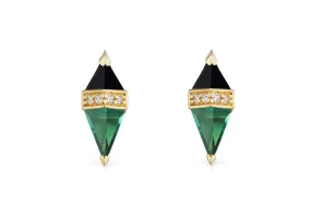 Pietra Studs Black and Green