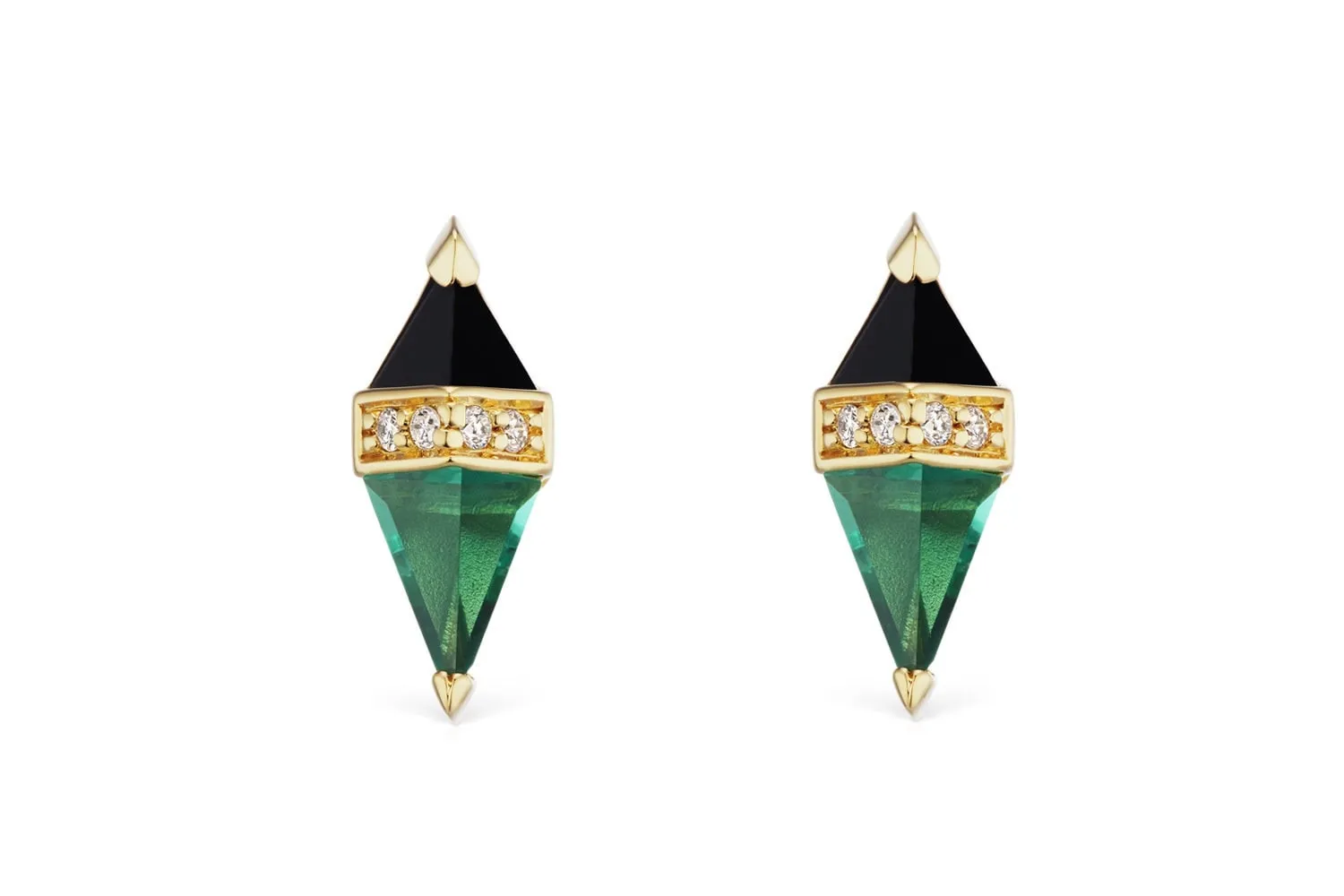 Pietra Studs Black and Green