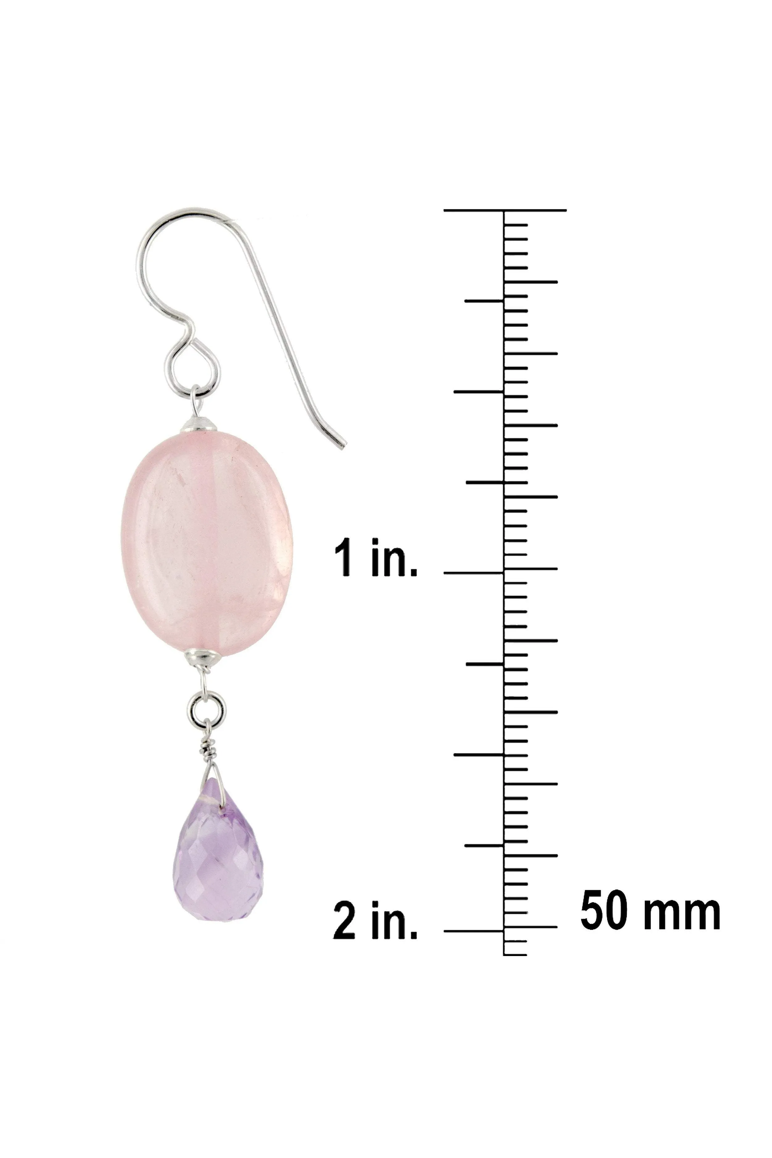 Pink Amethyst, Quartz Handmade Earrings