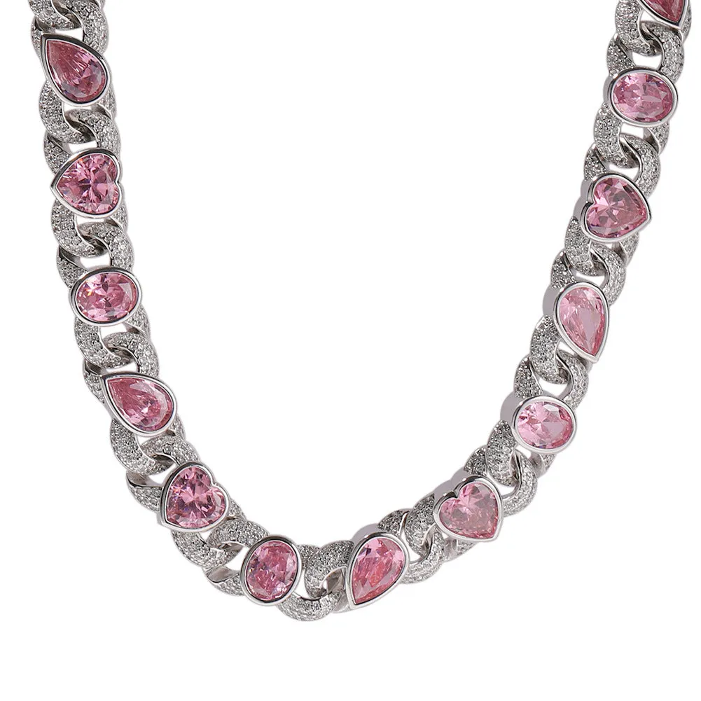 Pink Love Infinity Chain Diamond Necklace