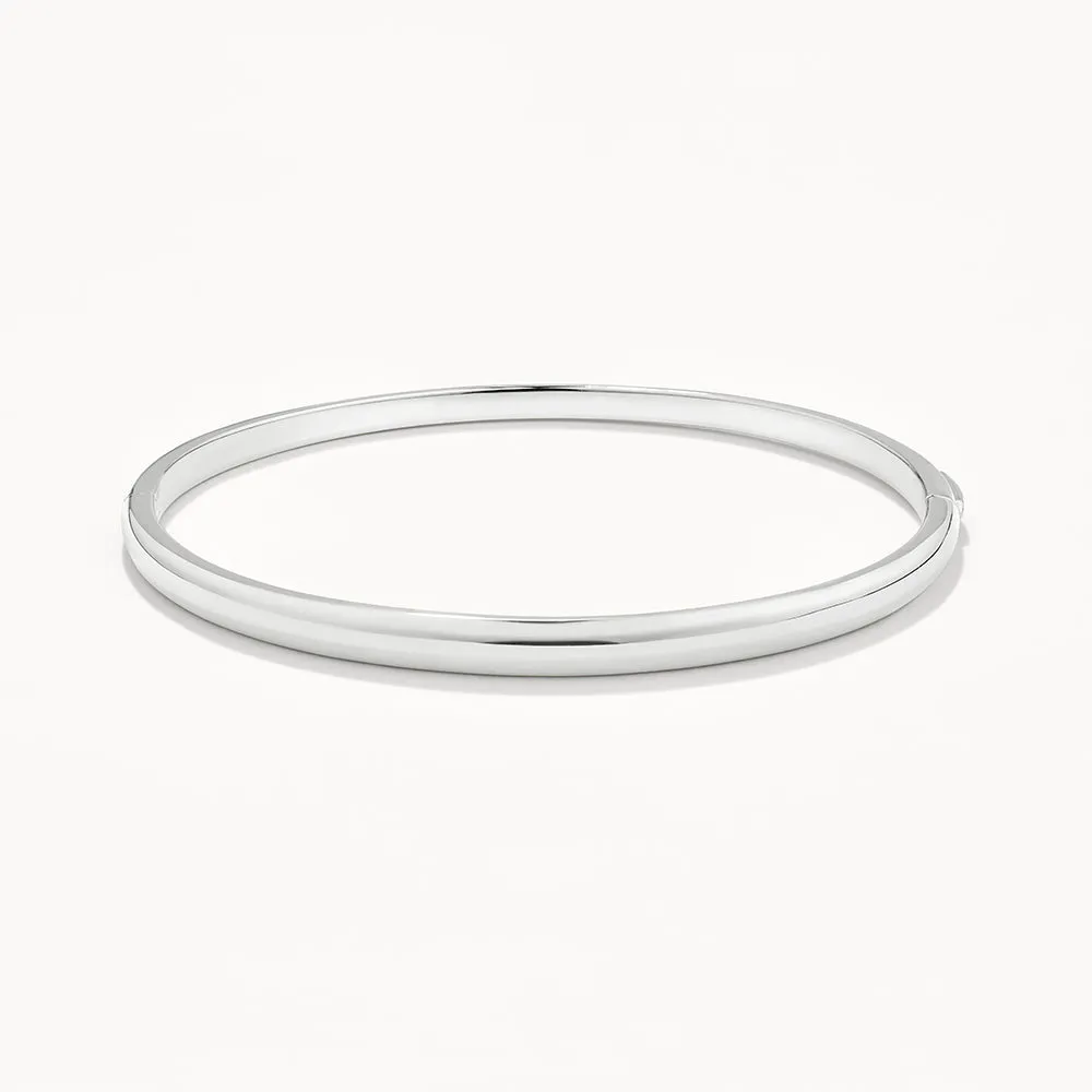 Polished Plain Bangle in Silver