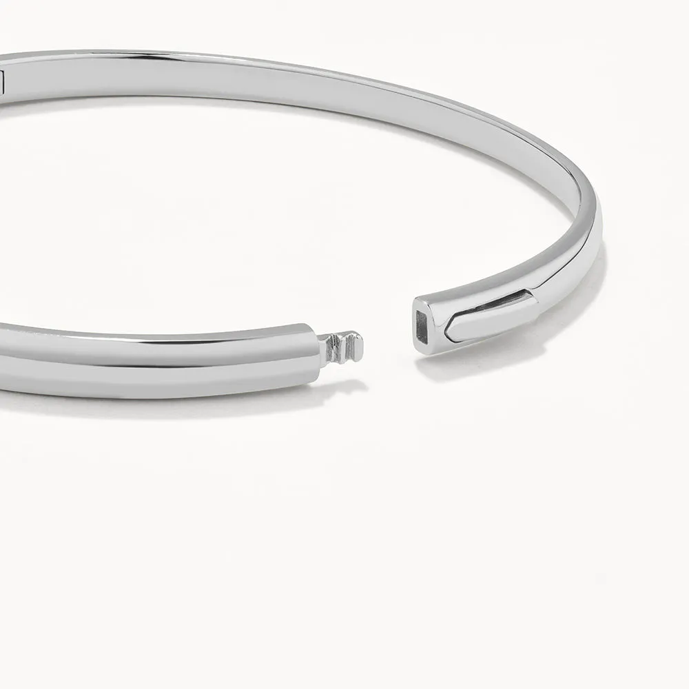 Polished Plain Bangle in Silver