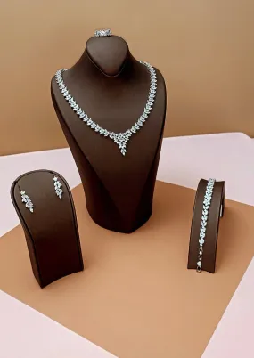 PRISCILLA Jewelry Set with Necklace, Bracelet, Earrings and Ring *Final Sale*