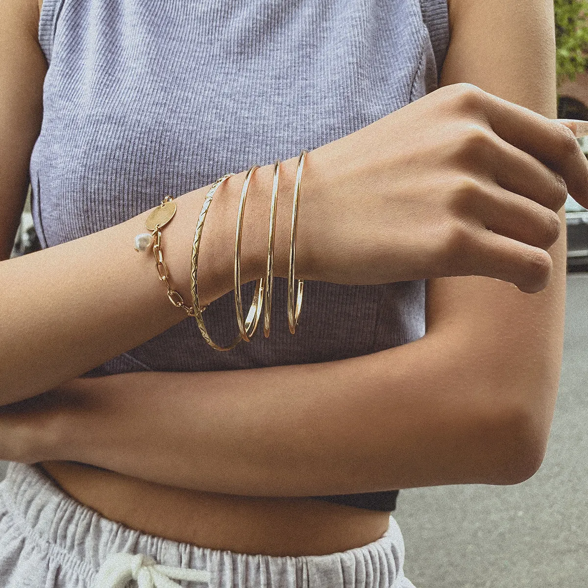 Punk Trend Metal Snake Print Suit Bracelet