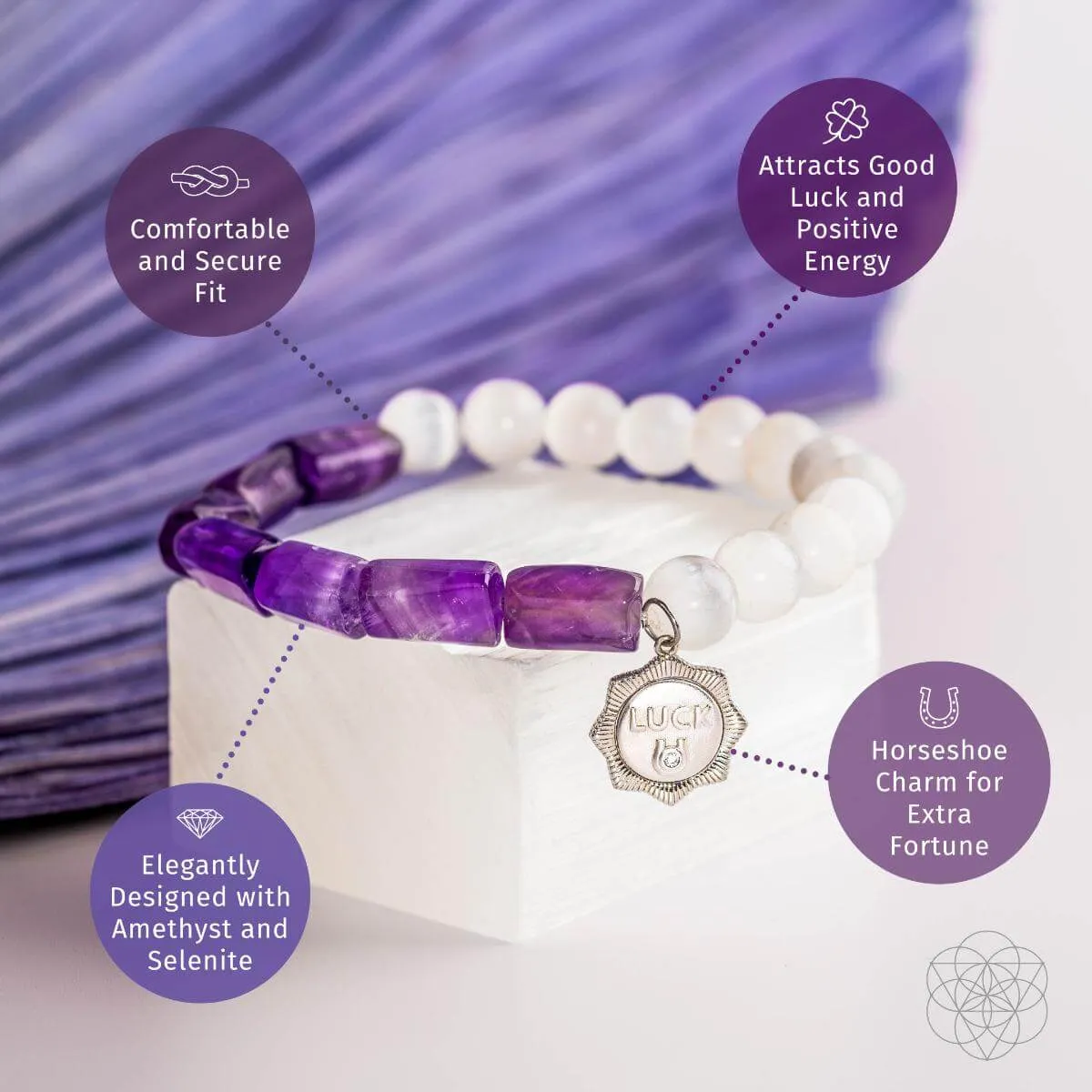 Pure Luck - Horseshoe Amethyst Bracelet