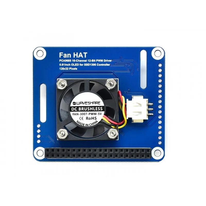 PWM Controlled Fan HAT for Raspberry Pi, I2C Bus, Temperature Monitor