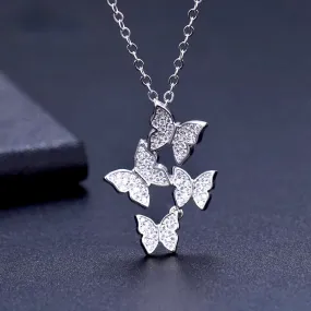 "Bettina" - Sterling Silver Butterfly Bridal Necklace - Available in Silver and Rose Gold