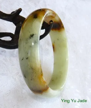 "Colors of Earth" Chinese River Jade Bangle Bracelet 60mm (NJ2382)