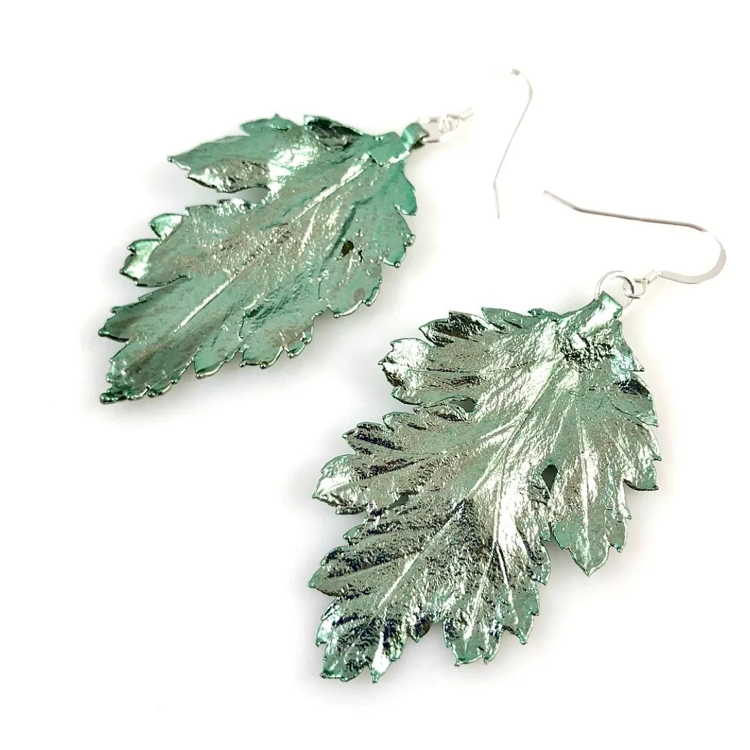 "Glitter Leaf" Earrings (Various Colours)