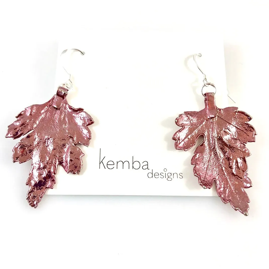 "Glitter Leaf" Earrings (Various Colours)