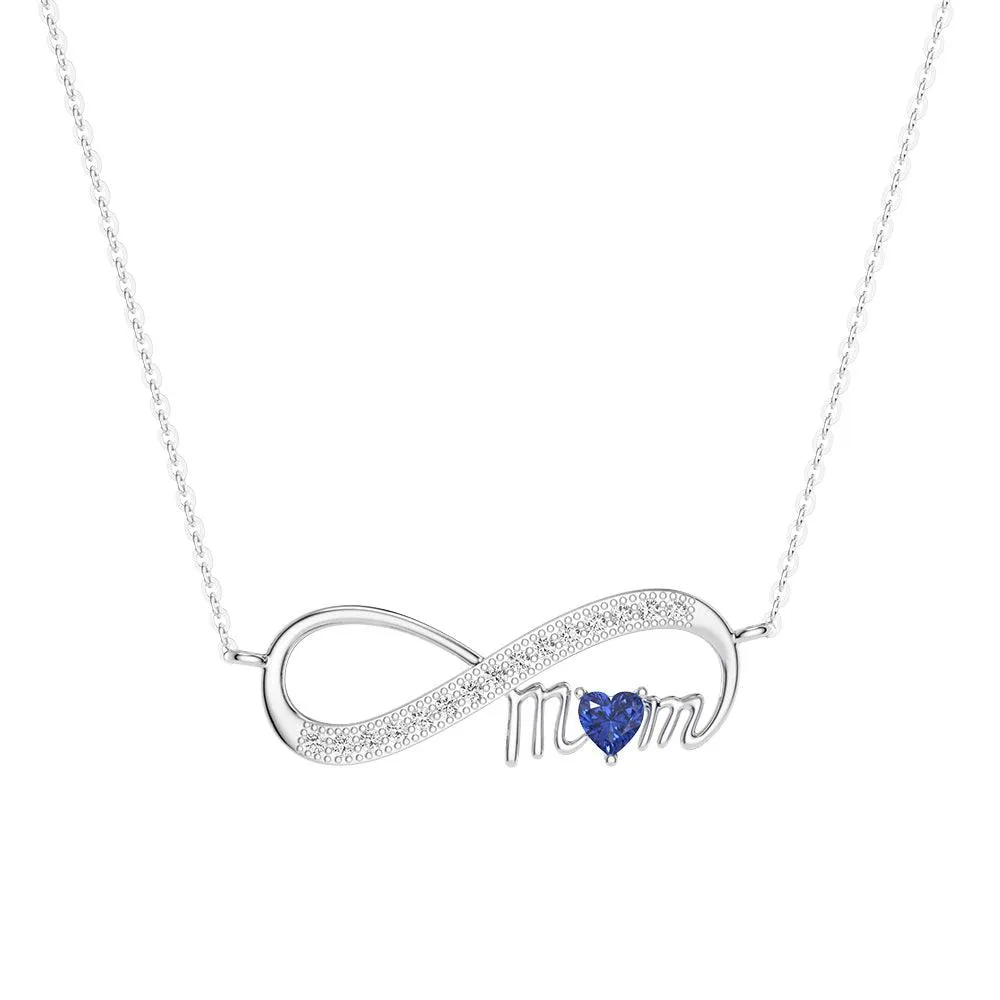 "Infinite Love" Mom's Heart Shaped Birthstone Necklace