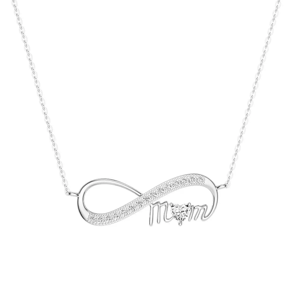 "Infinite Love" Mom's Heart Shaped Birthstone Necklace