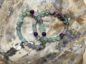 Rainbow Fluorite | Beaded Crystal Bracelet