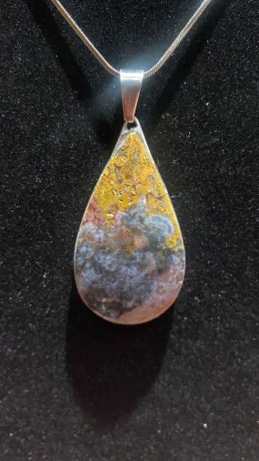 Rainbow Jasper Teardrop Crystal Pendant (XL)