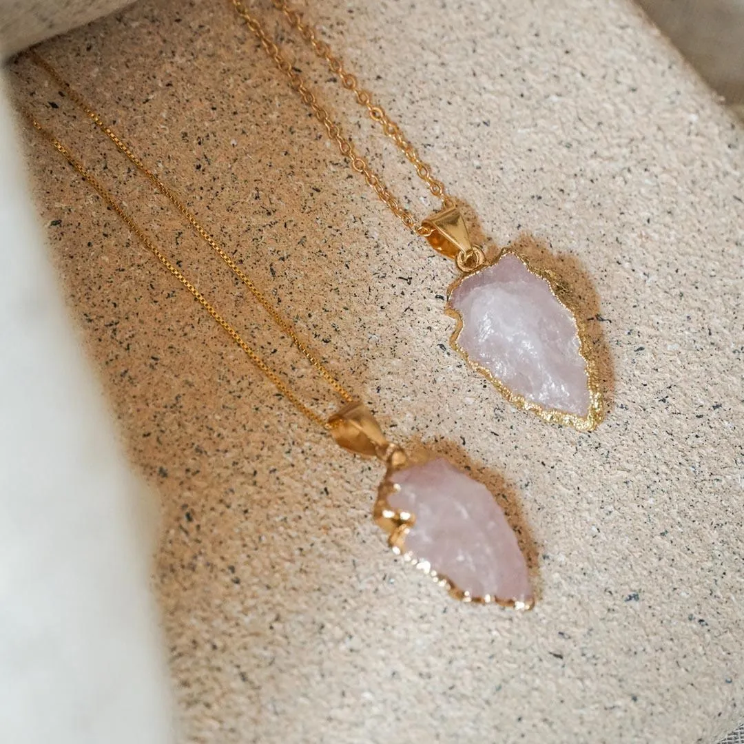 Raw Rose Quartz Pendant