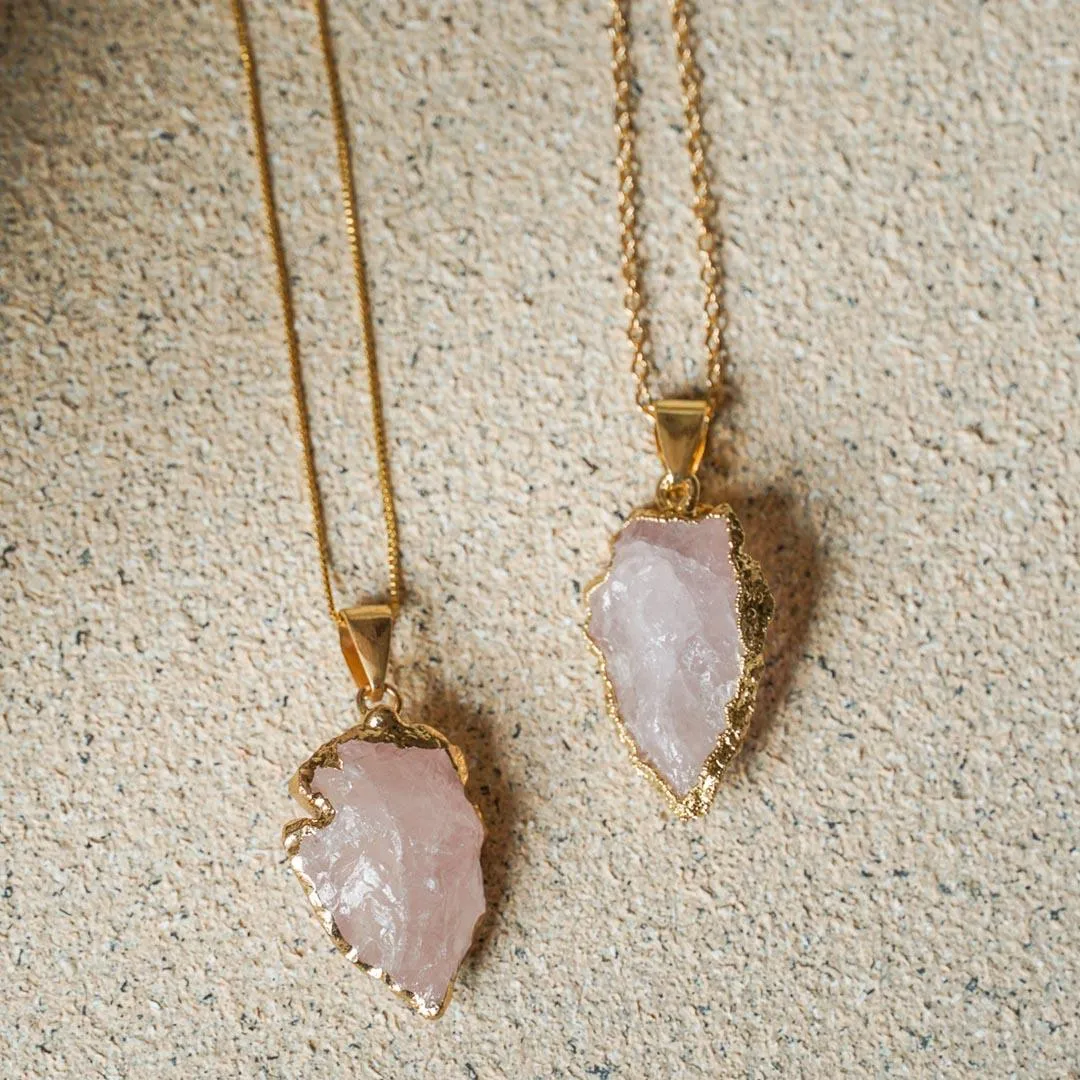 Raw Rose Quartz Pendant