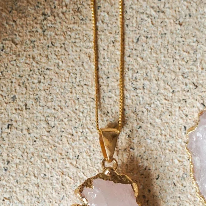 Raw Rose Quartz Pendant