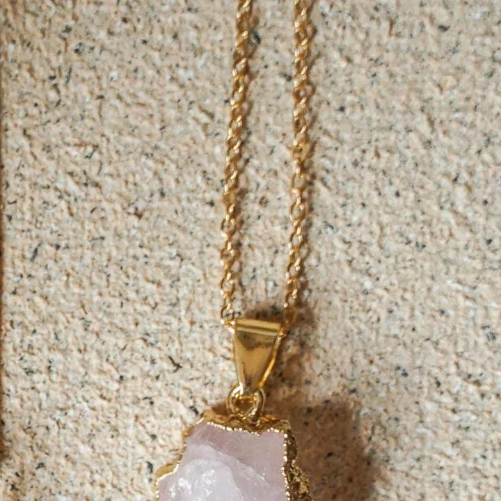 Raw Rose Quartz Pendant