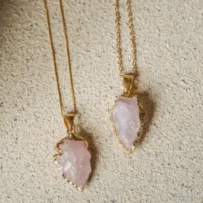 Raw Rose Quartz Pendant