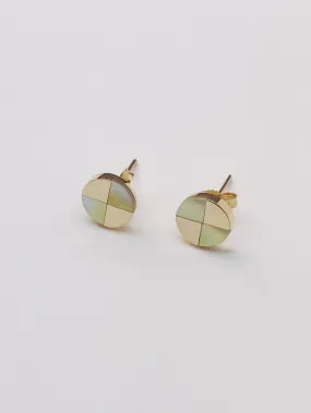 Ray Studs in Yellow Gold with Golden Mother of Pearl