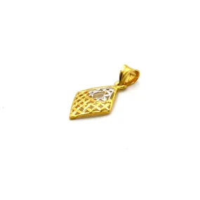 Real Gold 2 Color Net Rhombus Shape Pendant P 1628