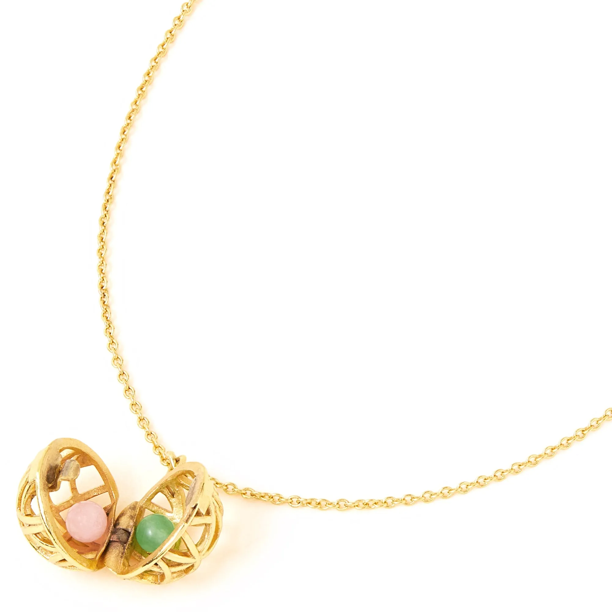 Real Gold-Plated Semi-Precious Stone Necklace