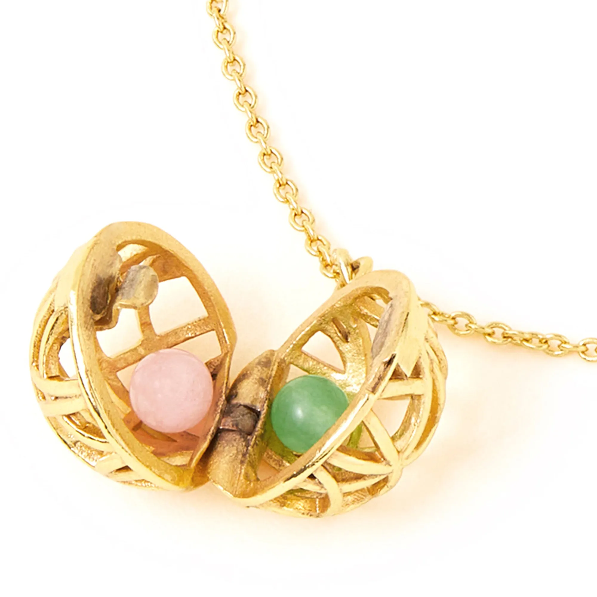 Real Gold-Plated Semi-Precious Stone Necklace