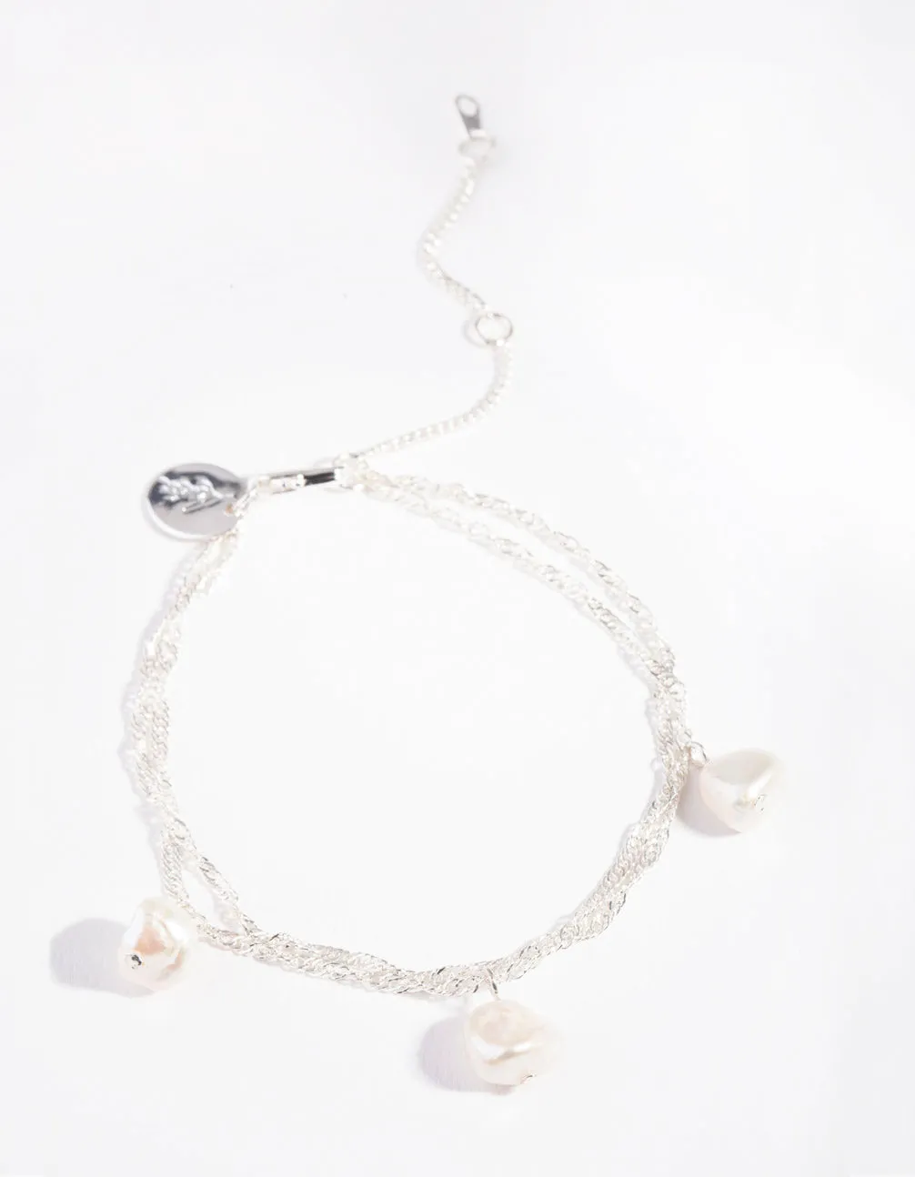 Real Silver Plated Triple Freshwater Pearl Bracelet