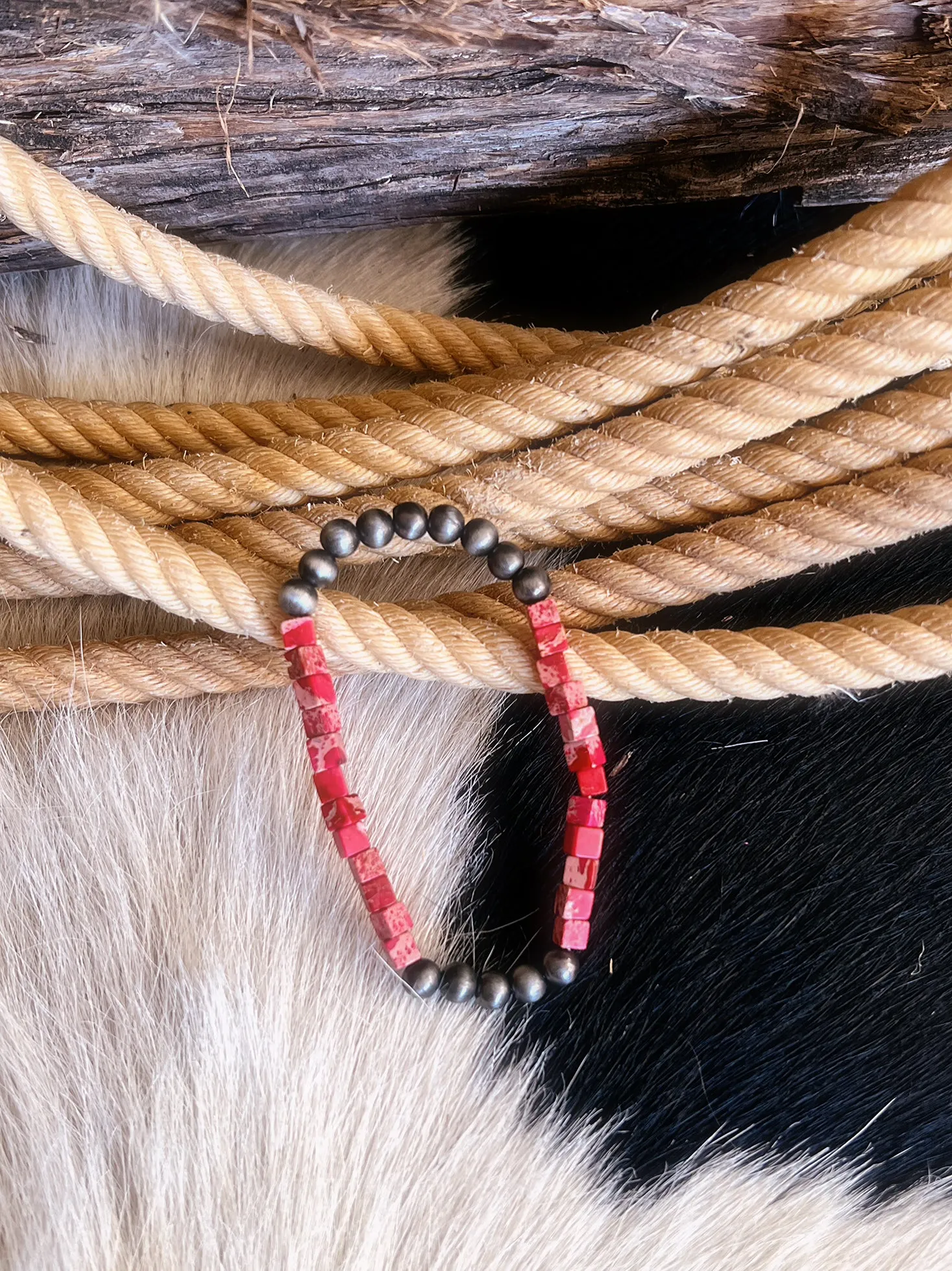 Red Navajo Pearl Gemstone Bracelet