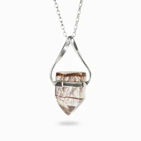 Red Rutilated Quartz Necklace