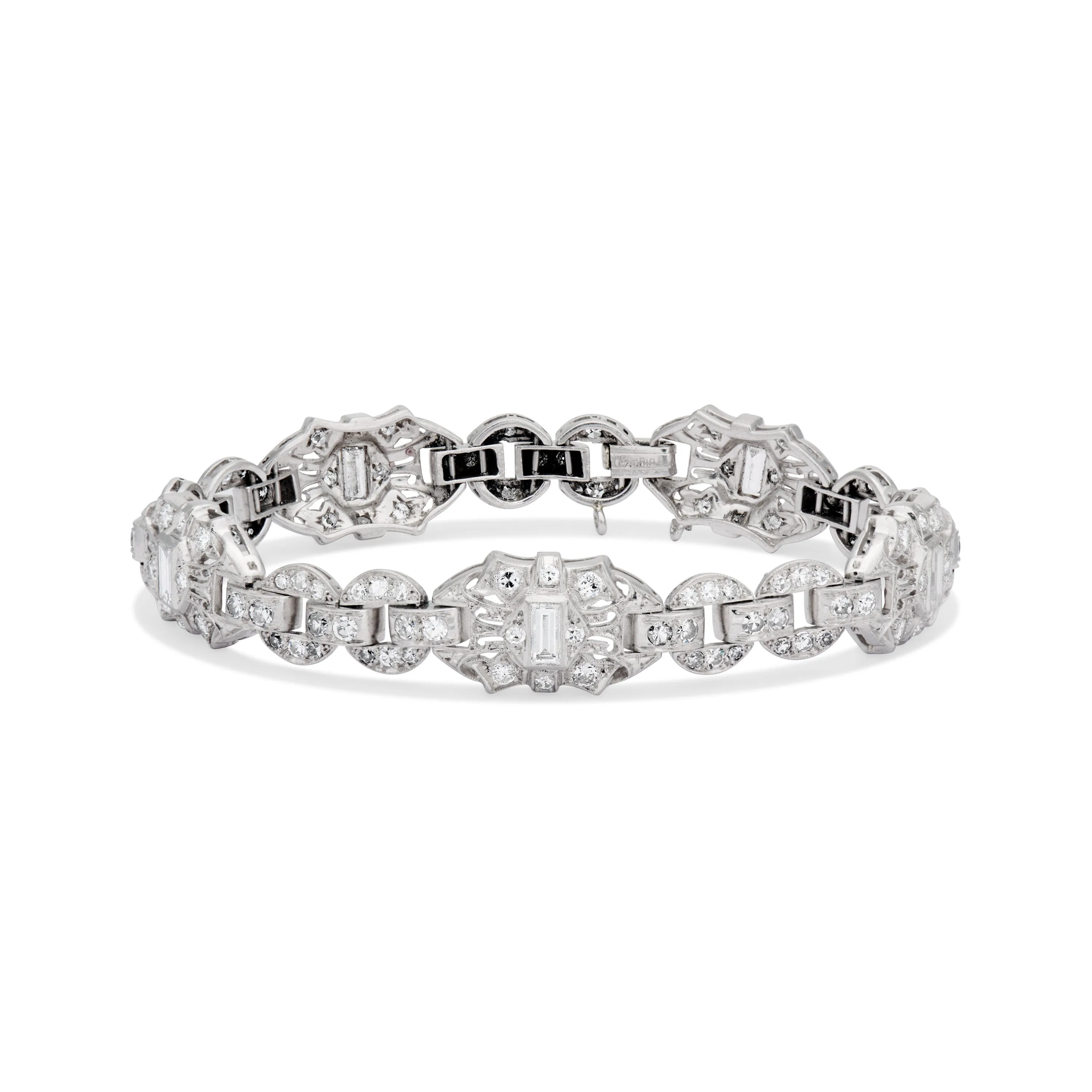 Retro Baguette Diamond Deco Style Bracelet