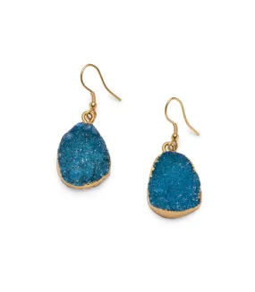 Rishima Druzy Drop Earrings Light Blue