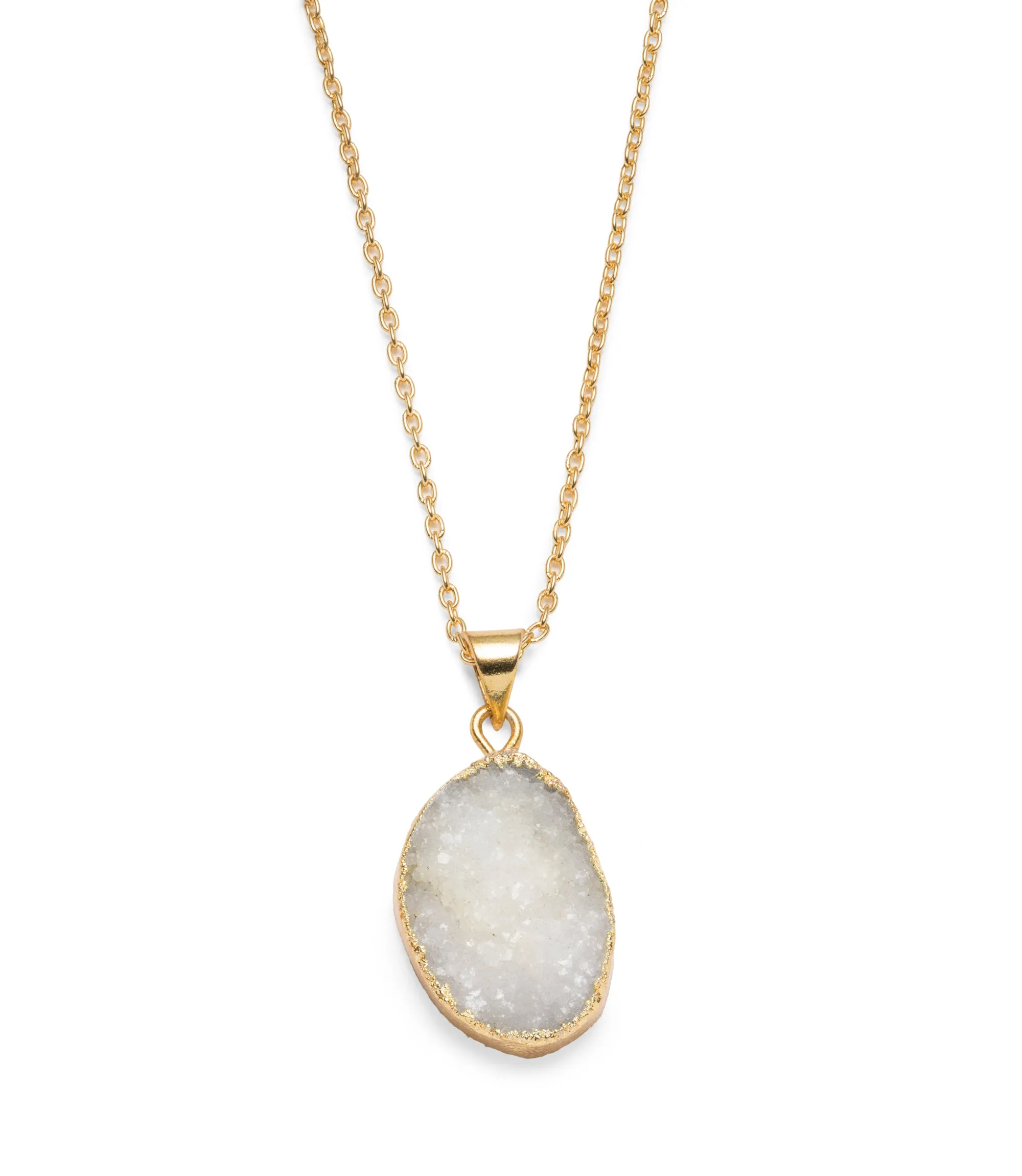 Rishima Druzy Drop Necklace White