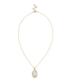 Rishima Druzy Drop Necklace White