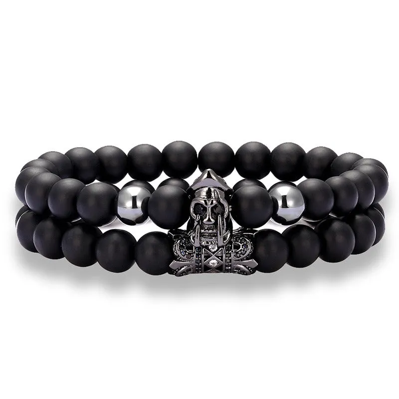 Roman Warrior Helmet Bracelet Jewelry Scrub Stone Micro-Inlay Zircon Bracelet