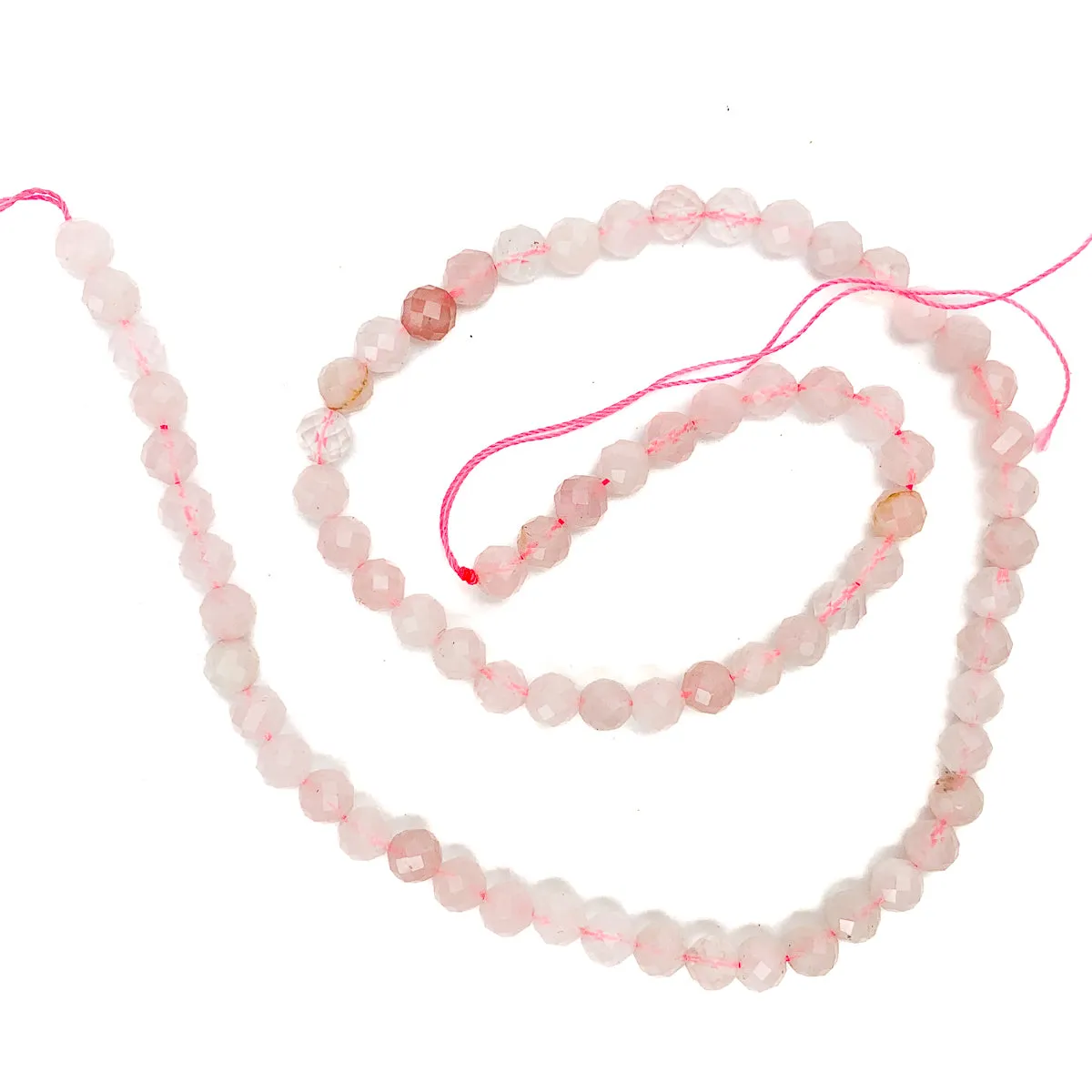 Rose Quartz 6mm Faceted Rounds