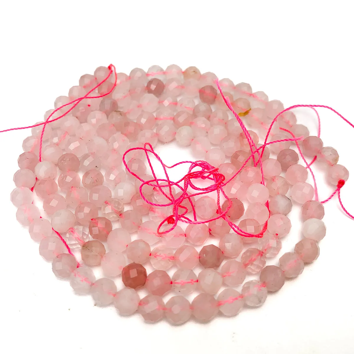 Rose Quartz 6mm Faceted Rounds