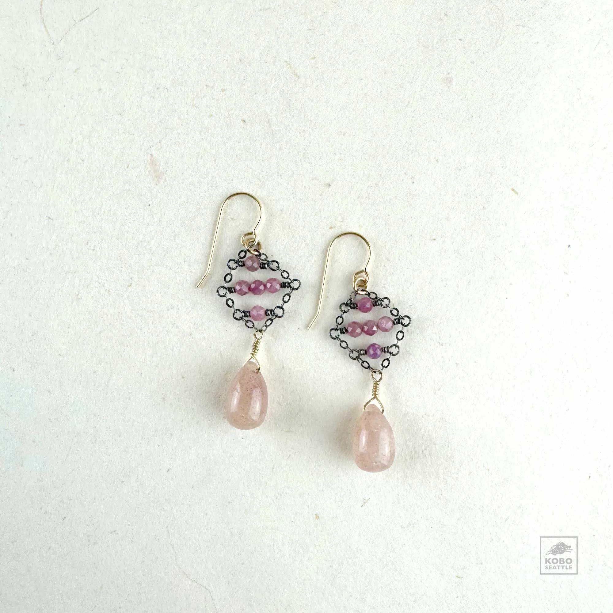 Rose Quartz and Pink Tourmaline Earrings