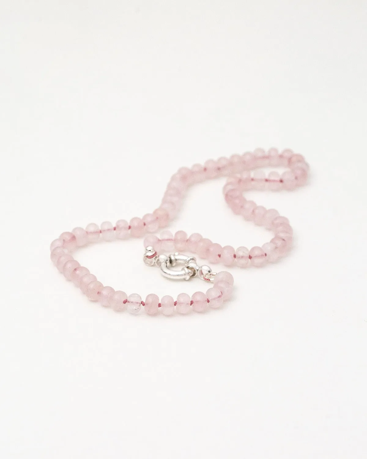 Rose Quartz Crystal Candy Necklace – Smooth