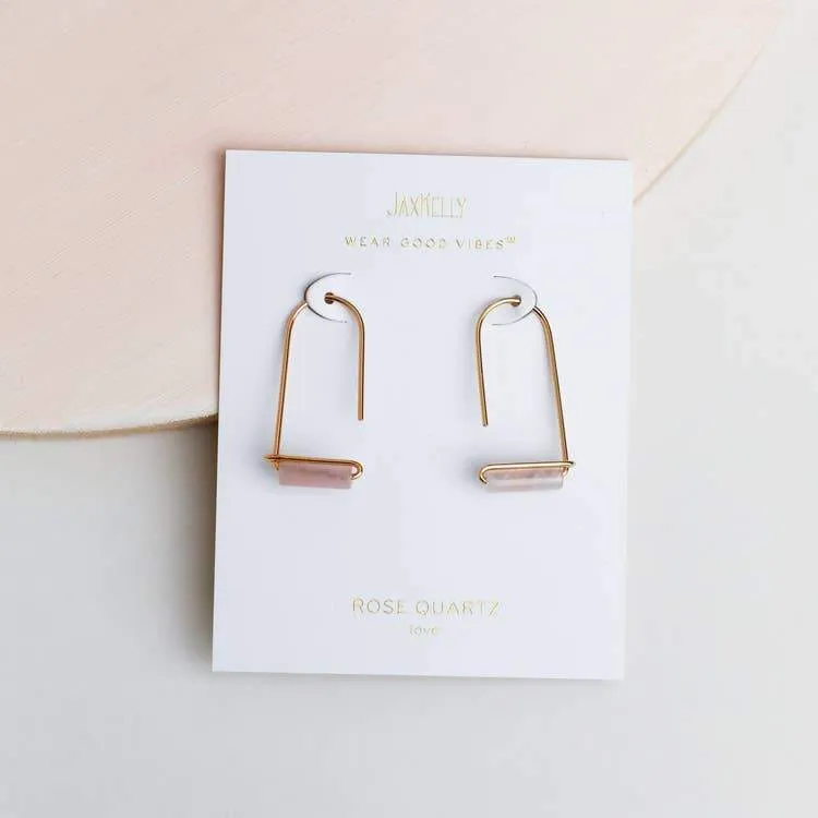 Rose Quartz Gemstone Drop Earring