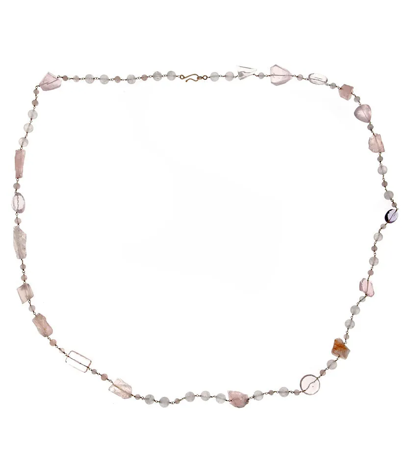 Rose Quartz Gold Necklace