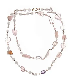 Rose Quartz Gold Necklace