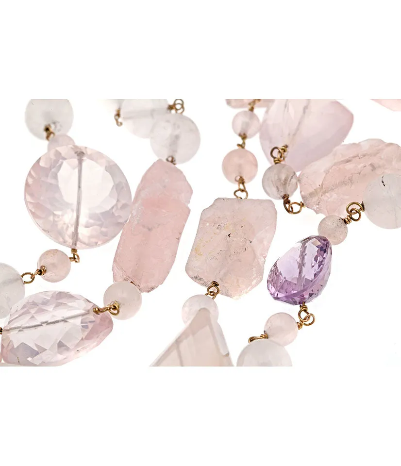 Rose Quartz Gold Necklace