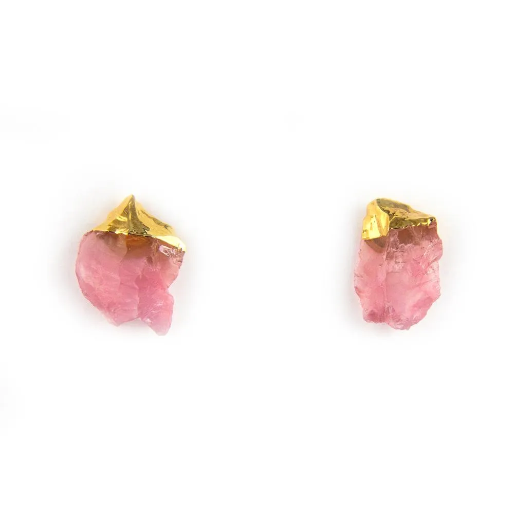 Rose Quartz Stud Earrings