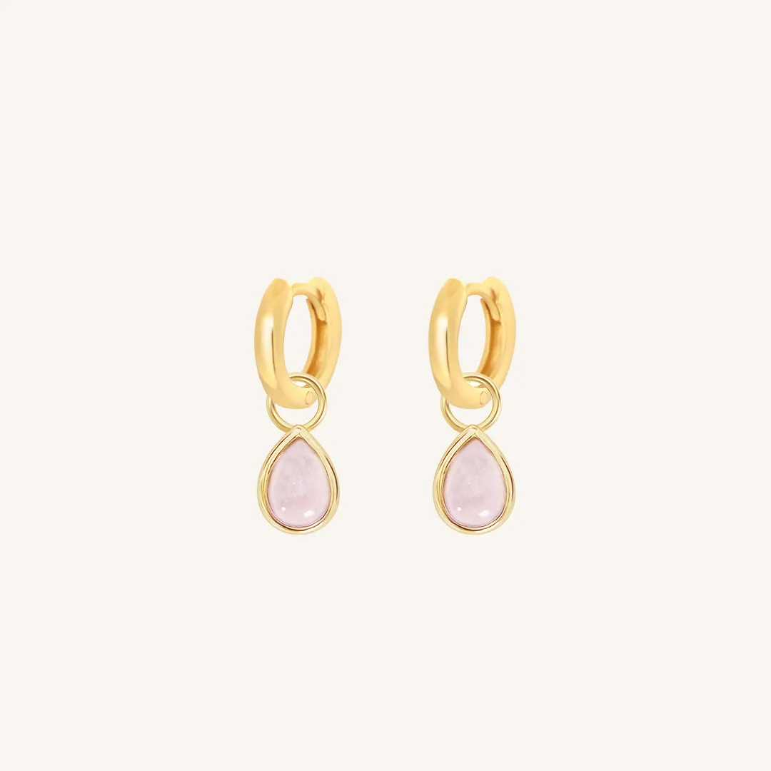 Rose Quartz Trove Charm Hoops